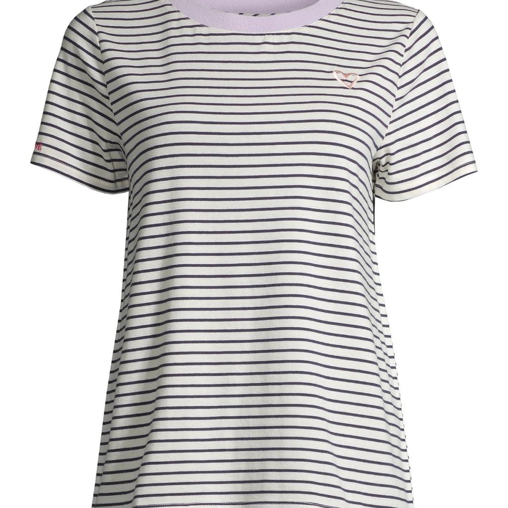 Women's Striped Embroidered T-Shirt